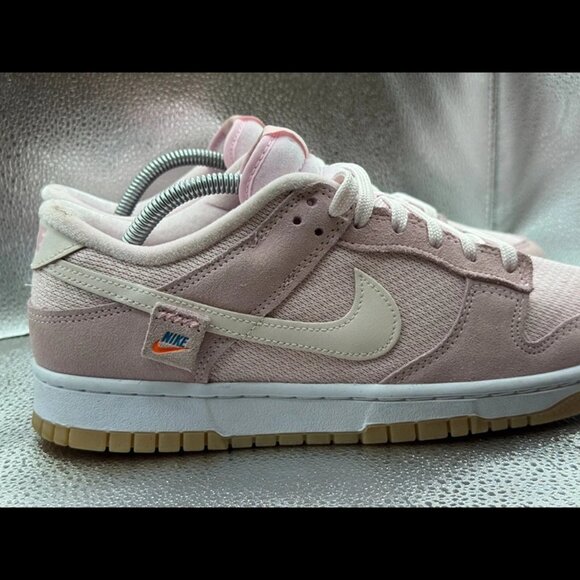 Size 11 Nike Dunk Low Teddy Bear Light Soft Pink Athletic Running Suede Sneaker - Picture 6 of 10